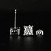 925 Sterling Silver Stud Earrings, 4 Pair Square Cubic Zirconia Stud Earring for Women Men 3 4 5 6mm