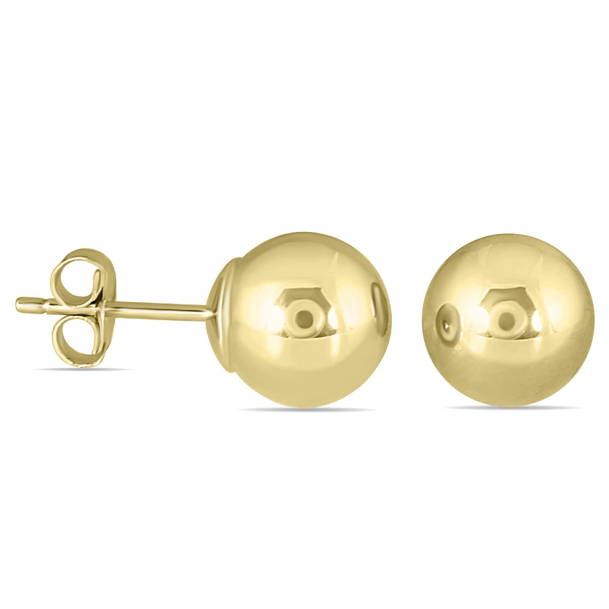 10K Yellow Gold 7mm Ball Stud Earrings