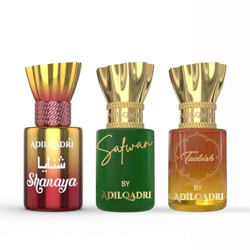 Image of Adilqadri Shanaya Safwan & Taabish Attar Combo | Arabic & French Fusion, Fruity & Sweet Notes | Long-Lasting Non-Alcoholic Roll-On Attar for Men & Women | Gift for Him & Her | 3 x 5.5 ML