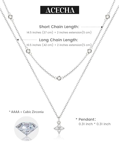 ACECHA Diamond Necklaces for Women-Dainty 18K Gold Silver Plated Choker CZ Layered Pendant with Pearl Diamond Zircon Cross Trendy Minimalist Necklace Jewelry Gifts For Women 6