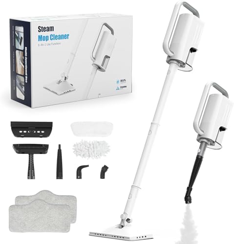 6 in1 Rotated Steam Mop Cleaner with 2 Modes （Sky White）