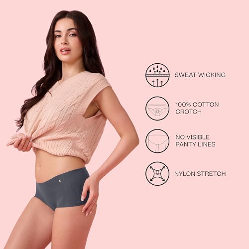 Image of Enamor Innovations Invisi, All Day Comfort, Mid Waist Boyshorts Panty for Women - No Visible Panty Lines, Breathable, Sweat Wicking, Free Cut, Full Coverage - PS40