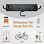 Garden Tool Storage Rack, Outdoor Power Tools Hangers for Garage Wall Organization with 6 assorted Multi-Purpose Hooks, Organizer Holders for Landscaping Equipment, Folding Chairs, Ladders etc. - Image 6