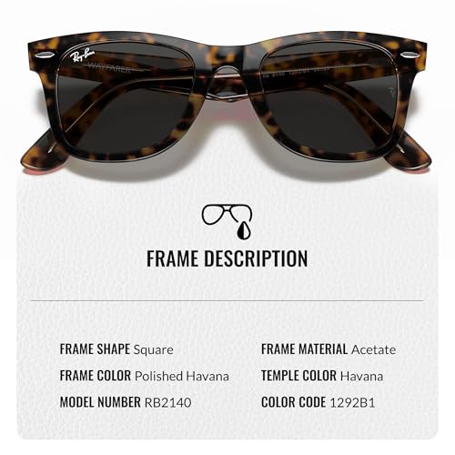 Ray-Ban RB2140 ORIGINAL WAYFARER BICOLOR Square Shaped Sunglasses for Men & Women with Official RAYBAN Eyewear Kit3