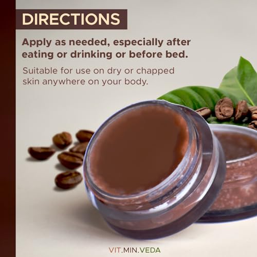 Image of Natural Lip Care Combo Set of 4 | Vitamin C, Coffee, Red Wine Balm and Lip Scrub for Dry Dark & Chapped Lips Deep Moisturizing Lightening Exfoliation 8g Each