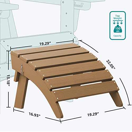 SERWALL Folding Adirondack Ottoman, Adirondack Footrest Without Assembly, Brown by SERWALL - Used condition - Image 4