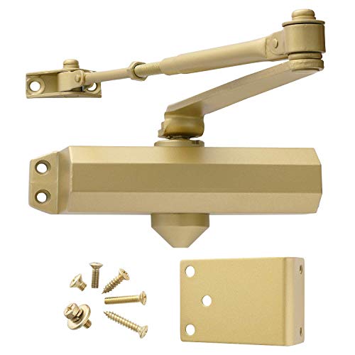 Door Closer For Interior And Light Commercial Door Use Power Size #3 Cast Aluminum Standard Duty Door Closer Automatic Closing And Latching Painted Gold Finish Lawrence Hardware Lh303 #TOP13