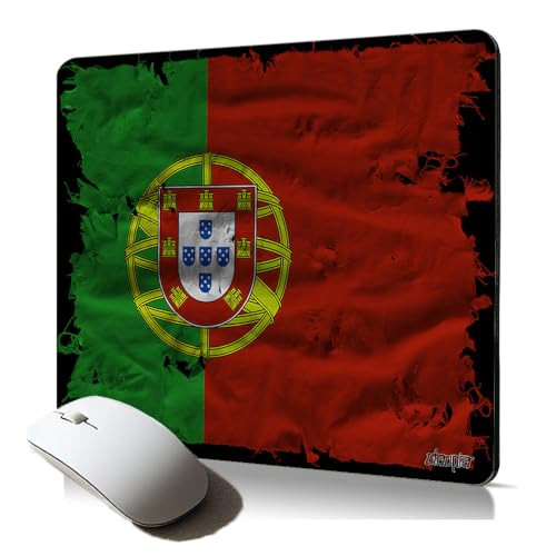 Tapis de Souris Souple Drapeau Portugal Portugais Foot Mousepad antiderapant Cadeau Original résistant et Durable pour Gamer