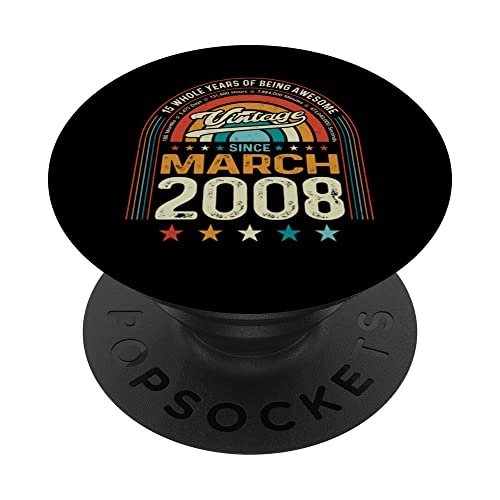 15 cumpleaños niño 15 años de ser impresionante nacido marzo 2008 PopSockets PopGrip Intercambiable