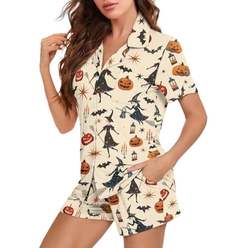Image of Women's Short Sleeve Sleepwear Pajamas Nightwear with Pockets | skin-friendly breathable material resists pilling fading and deformation after repeated washing