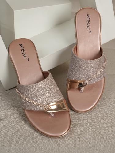 Image of MOSAC Women's Party-Wear Designer Wedding Slip-On Casual Wedge Fashion Wedding Sandal