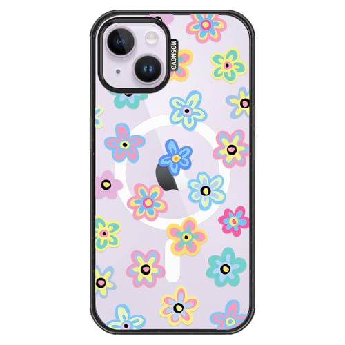 Coque iPhone 13 anti-jaunissement Fleur Groovy MagSafe
