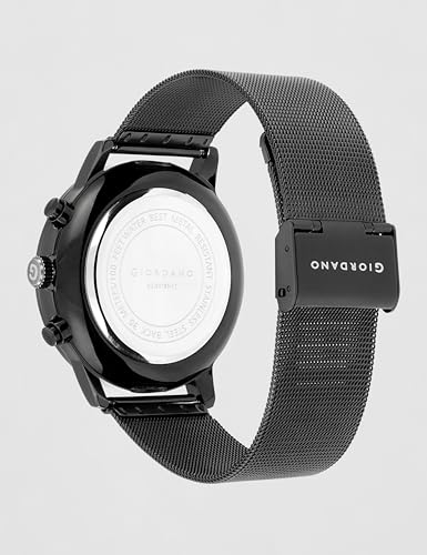 Image of Giordano Formal Chronograph Watch for Men with Round Dial, Mesh Metal Strap, and Date Display