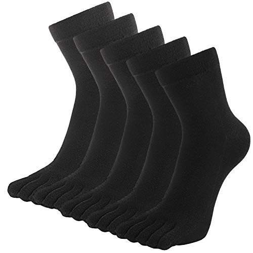 LOFIR Calcetines con Dedos Separados para Hombre Calcetines 5 Dedos, Calcetines de Algodón de Deporte para Niños, Talla 38-44, 5 pares