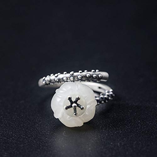Bague ouverte Hanfu en jade véritable pour sublimer vos tenues rétro - 4