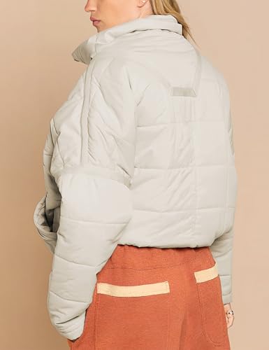 Lentta Women's Cozy Beige Oversized Quilted Puffer Jacket – Lightweight and Stylish for Winter Adventures - Image 3