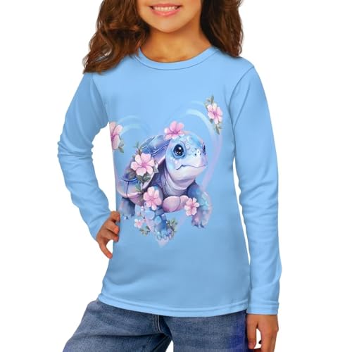 Image of Girls Long Sleeve T Shirt Cute Cartoon Crewneck Shirt for Kids 3-16Y Fall Winter Clothes