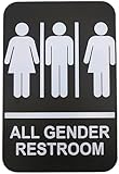 Kraken Bath Co. - ADA All Gender Restroom Sign with Braille and Adhesive - 9' x 6' - Self Adhesive Included - Easy To Hang Sign For Gender Neutral Restrooms