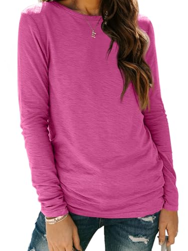 Image of AUTOMET Women's Long Sleeve Crewneck Shirts Casual Basic Tops