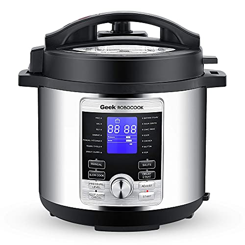 Geek Robocook Digi 6 Litre Smart Electric Pressure Cooker with 11 in 1 Function with SS Pot