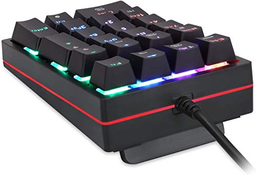 MQUPIN RGB Number Pad,Mechanical USB Wired RGB Numeric Keypad with Blue LED Backlit 21-Key Numpad for Laptop Desktop Computer PC (Red Switch) - Thumbnail 5