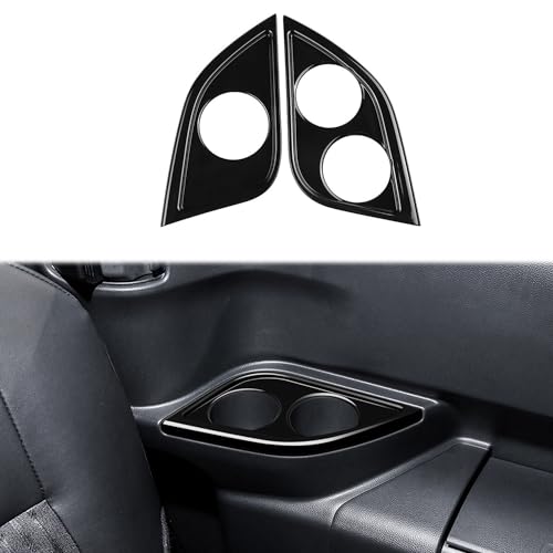 Hyorabyn トヨタ 新型ヴォクシー 90系 / 新型ノア 90系 令和4年1月〜に対応3列目カップホルダー装飾パーツ インテリアドリンクホルダー傷防止 汚れ防止アクセサリー 2枚/セットピアノブラック
