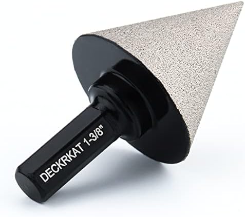 Dry Diamond Beveling Chamfer Bits, Countersink Diamond Drill Bits for Shaping Enlarging Trimming Holes Up to 1-3/8" (35mm) for Porcelain Ceramic Tiles Counters, with 3/8 Hex Shank