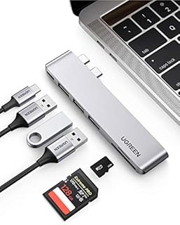UGREEN USB C Hub Macbook Pro Adapter 6 IN 2 Type C Hub Adapter 100W Power Delivery, SD TF Card Reader, Thunderbolt 3 Port, 3 USB 3.0 Compatible with Macbook Pro/Macbook Air 2020/2019/2018