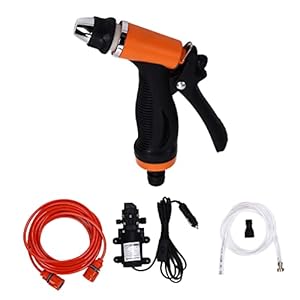 12V 100W Auto Hogedrukreiniger, G1/2 Autowaspomp met Buitendraad Draagbare Autoreinigingspomp Elektrische Waspomp Reinigingsset voor Tuinirrigatie, Autowassen, Tuinreiniging