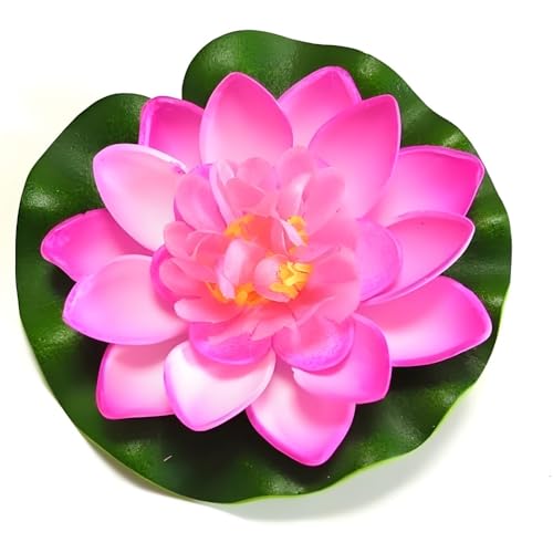 Gammaeon Künstliche Seerose 10cm Realistische Teichpflanzen Gartendekoration Für Mini-Teiche Aquascaping und Terrarien (Rosa)