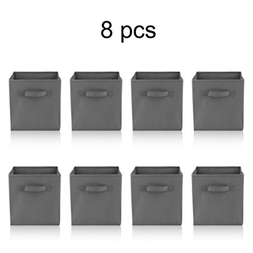 COMOTS Carré Pliable Boîte de Rangement Boîte Pliable Toile Cubes Organiseur Panier Poubelle pour Le Lavage à Linge, Jouets, vêtements, avec poignée