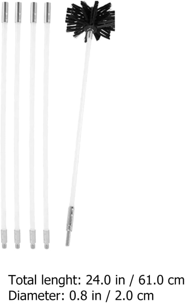 Chimney Brush Dryer Vent Cleaner Kit Vent Lint Removal Tool Fire Place Chimney Sweep Lint Remover for Dryer Duct Flexible Rods for Air Duct Cleaning