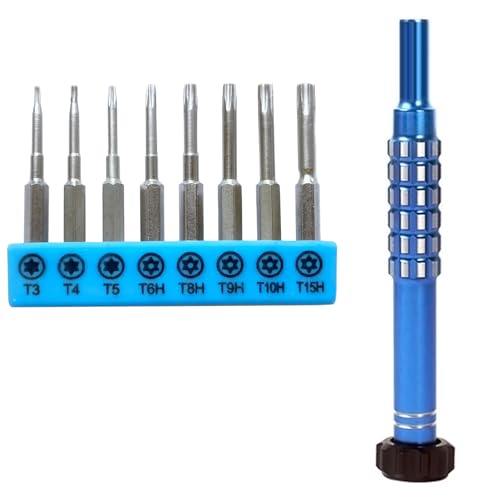 BAKESHU Juego de destornilladores Torx 8 en 1 T3 T4 T5 T6 T8 T9 T10 T15, destornilladores de timbre, kit de reparación de destornilladores magnéticos compatible con PS3, PS4, PS5, Xbox One, Xbox 360,