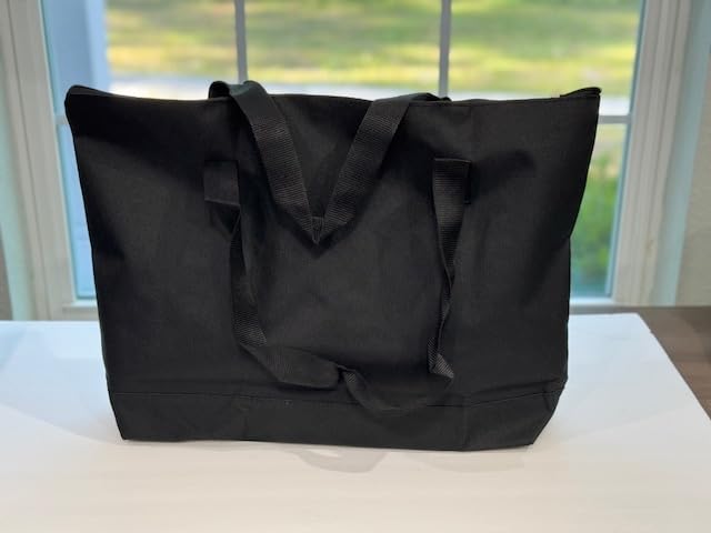 Bolso Tote con cierre personalizado rosa y negro miniatura 5