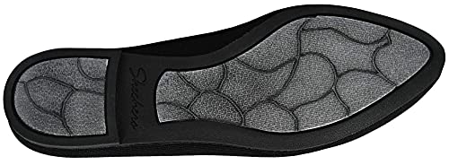 Skechers Skechers Women's Cleo-Sherlock-Engineered Knit Loafer Skimmer Ballet Flat, Black/Black, 6 M US