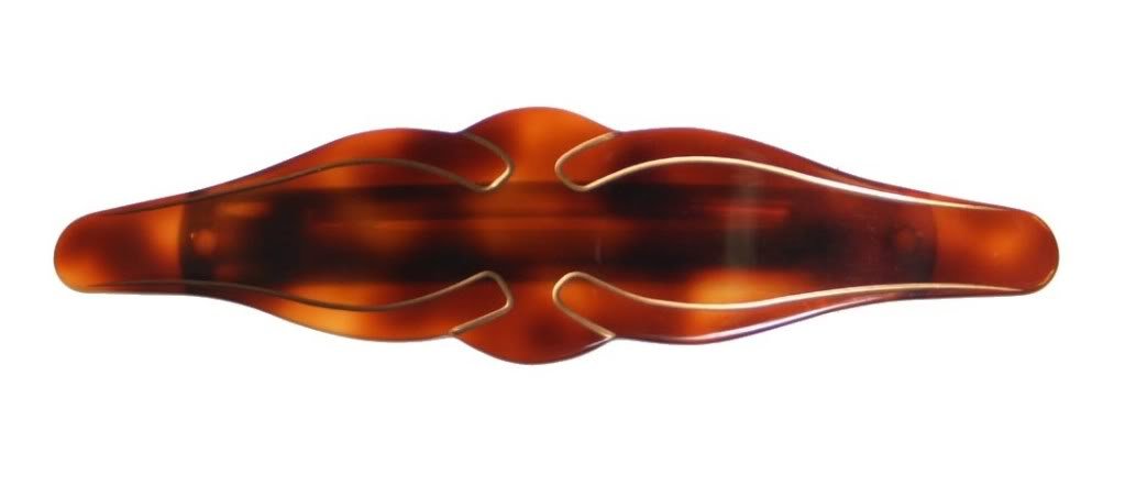 Caravan Deluxe Tortoise Shell Barrette With Gold Wings