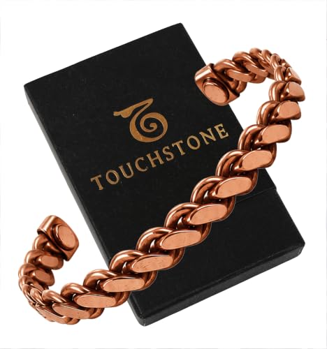 Image of Touchstone Copper Bracelet Tibetan Style. Hand Forged with Solid and high Gauge Pure Copper.