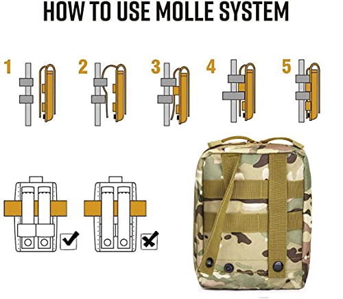 Molle Ifak Pouch, Molle First Aid Pouch Empty, Tactical Medical Pouch, Multicam Small Med Emt Compact Utility Only Bag For Hiking Camping #TOP3