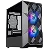 Cooler Master TD300 Mesh Micro-ATX Tower with Polygonal Mesh Front ana Removable Top Panel, ARGB/PWM Hub Tempered Glass, Dual Sickleflow PWM ARGB Lighting Fans