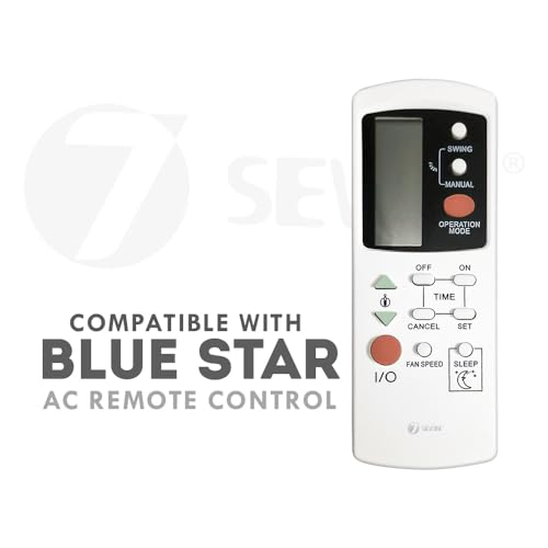Image of 7SEVEN Compatible AC-39 Original AC Remote for Blue Star Window and Split Air Conditioner Remotes Control and Make Sure existing Remote of Bluestar AC Match Same with Each Feature or Function.
