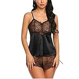 95% Polyester, 5% Acrylic Boenxuan Damen Dessous Set Ungefüttert Bralette Unterwäsche, Floral Spitze BH Und Slips Strumpfband Set Erotik Reizwäsche,Rot,L