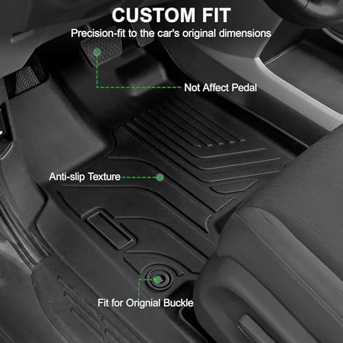 Image of Floor Mats for Honda Odyssey 2018-2026, TPE All Weather Durable Floor Liners for Honda Odyssey Accessories