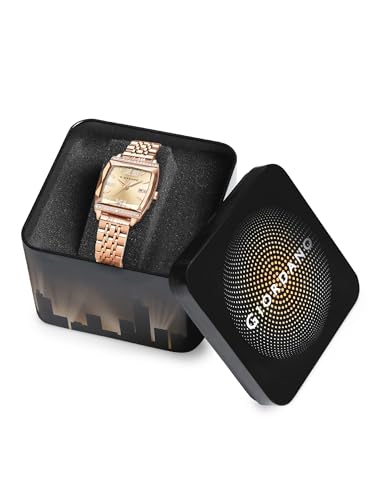 Image of Giordano Analog Watch for Women - Elegant Square Cut-Glass Dial, Crystal Roman Numerals, Stainless Steel Strap - Stylish Luxury Timepiece & Gift - GZ-60117