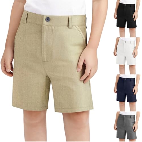 BVEBJDX Boys Chino Shorts (3-16 Years), Boy Regular Fit School Shorts UK Clearance Junior Straight Leg Suit Shorts Kids Summer Plain Trousers Casual Wedding Party Short Pants with Pockets Navy