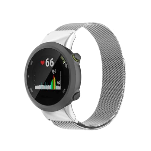 Correa de acero inoxidable compatible con for Garmin Forerunner 45/45S/Swim 2(Silver,For Garmin forerunner 45)