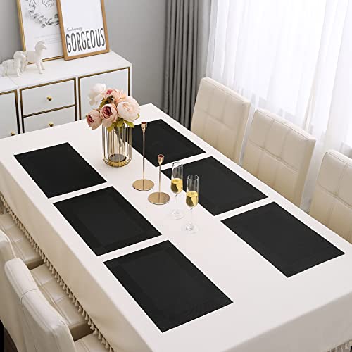 Image of HOKIPO PVC Washable Set of 6 Placemats for Dining Table - 45x30 cm (AR3041)