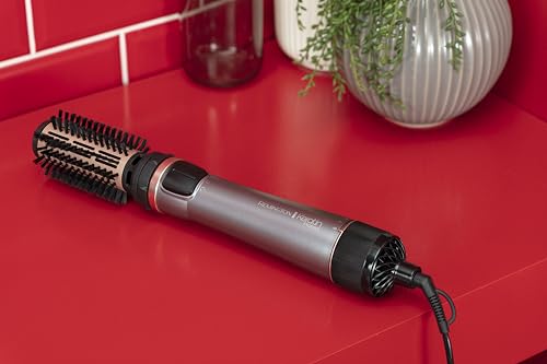 Foto von Remington Warmluftbürste rotierend [automatisch] Keratin Protect (inkl.3 Aufsätze: 2 Rundbürsten+Haaransatz-Booster für mehr Volumen) + Haarklammern, Keramikbeschichtung mit Mandelöl, AS8811,Grau