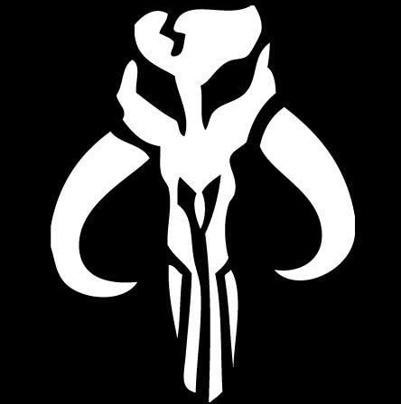 Amazon Com Star Wars Bounty Hunter Mandalorian Decal Vinyl Sticker Cars Trucks Vans Walls Laptop White 5 5 X 4 25 In Lli034 Automotive