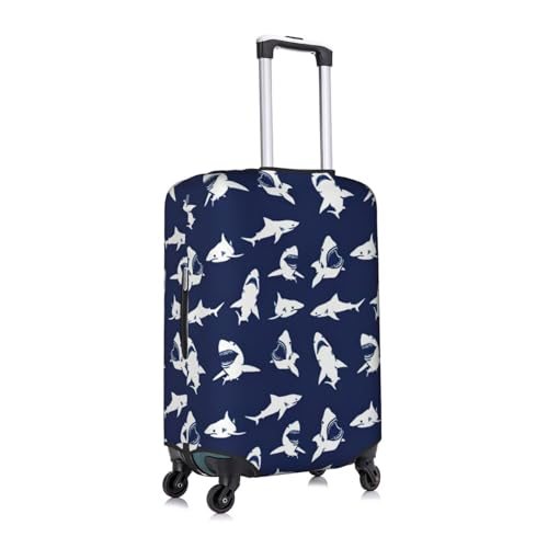 Housse de bagage pour les vacances à motif requin blanc taille L