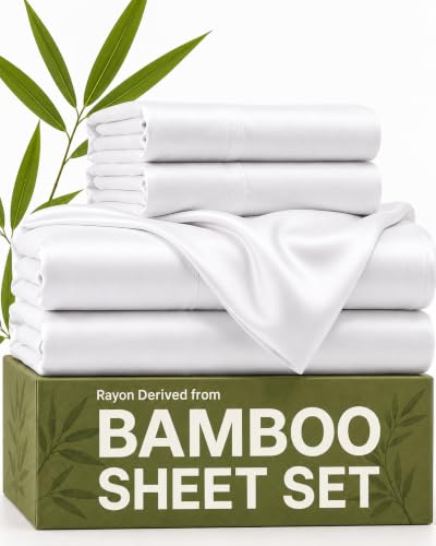 100% Rayon Derived From Bamboo - Bamboo Sheets Cal King Size - White